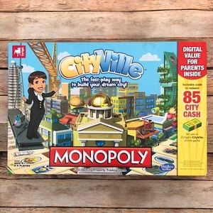 CityVille MONOPOLY Family Board Game | For Ages 8+. 2 to 4 Players.